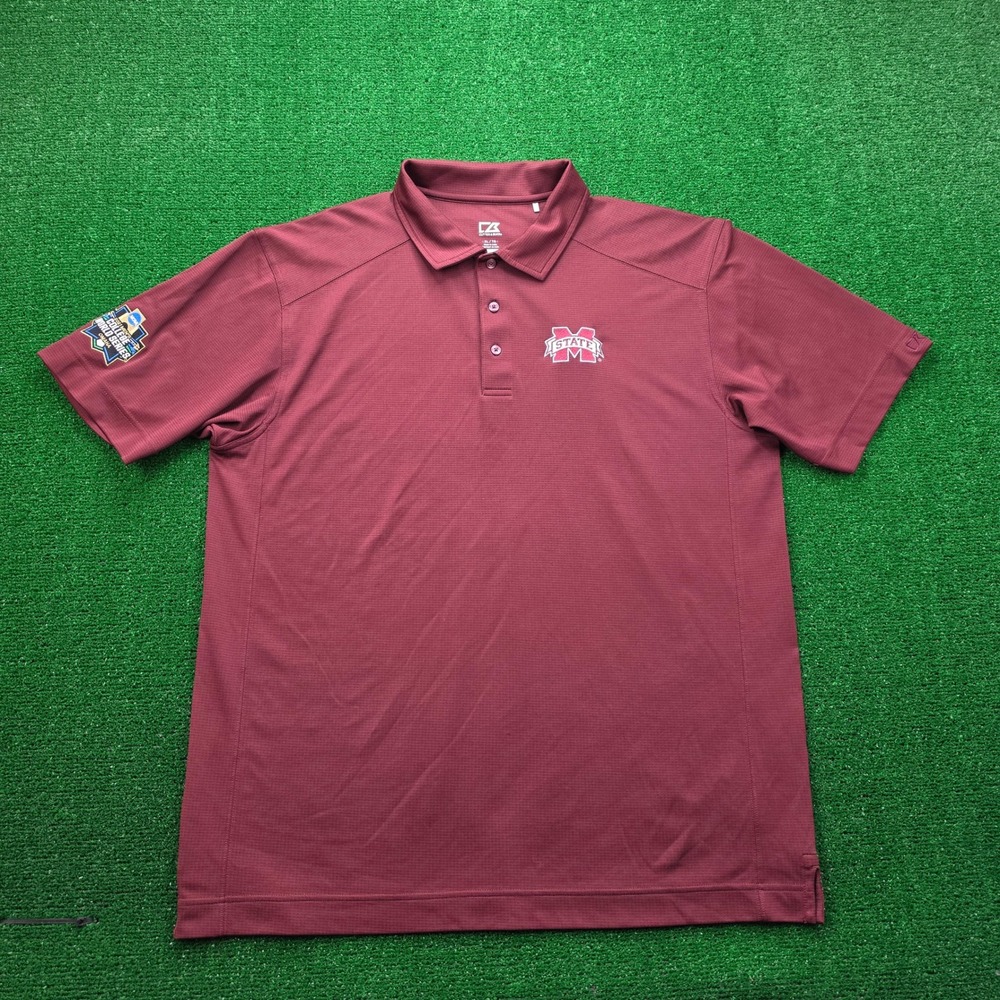 Mississippi State Bulldogs 2021 College World Series Polo Shirt Mens XL Maroon